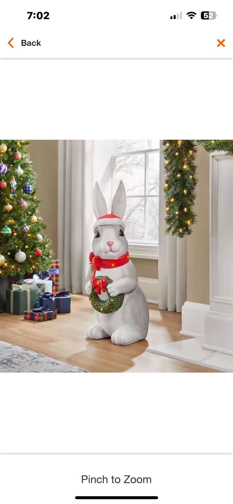 2.5 ft Christmas Bunny with LED Lights for Sale in Naperville, IL