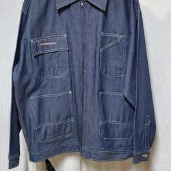 Vintage 90s Hip Hop Stlye Denim Chore Coat Mens