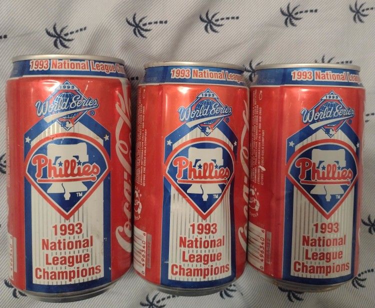 1993 PHILADELPHIA PHILLIES Champion Coke Cans
