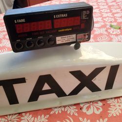 Centrodyne taxi meter and top sign
