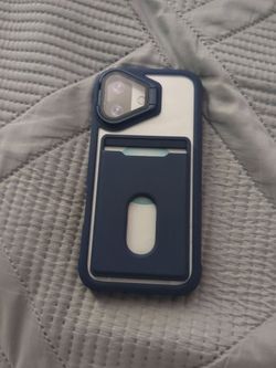 iPhone 17 Navy Blue Phone Case with Card Holder