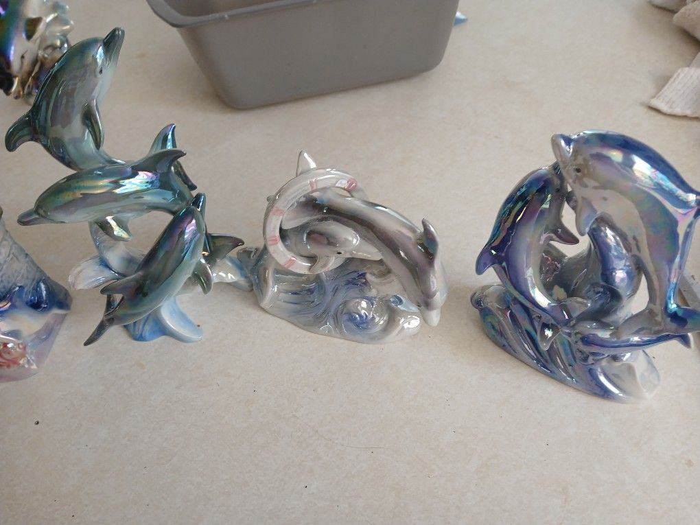 Porcelain Ceramic Dolphins