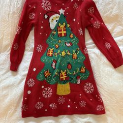Girl’s Christmas Dress Sweater 7-8
