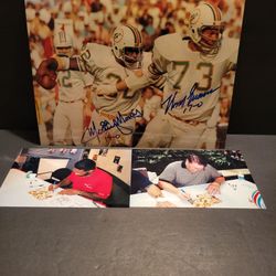 Miami Dolphins Mercury Morris and Norm Evans signed 8 X 10 photo