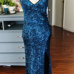 Sequined Royal blue dress 