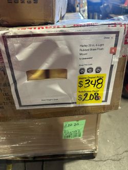 SaleSumo Harley 20 in. 4-Light Rubbed Brass Flush Mount