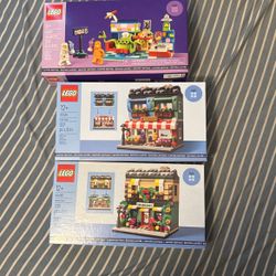Lego Fruit Store, Flower Store, Alien Space Diner 