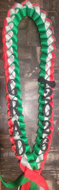 Ribbon Lei collar de liston colores de la bandera de Mexico