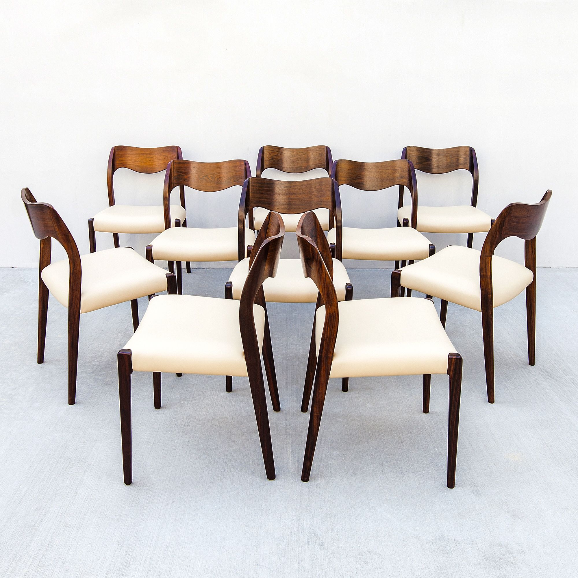 Restored Moller Model 71 Dining Chairs in Rosewood, Danish Mid Century Modern
