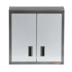 Gladiator Steel 1-Shelf Wall Mounted Garage Cabinet in Silver Tread (28 in W x 28 in H x 12 in D)
