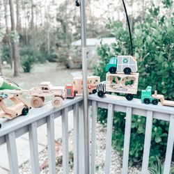 Huge Lot 40pc Wooden Toy Cars Plane Trucks melissa and doug