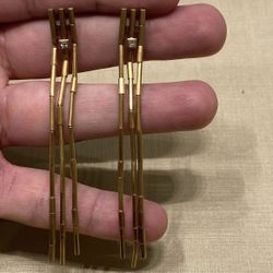  Earrings.  18K (750) Yellow Gold With Diamonds.