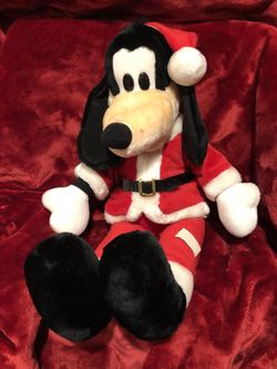 Disney World Christmas Goofy Santa Claus winter holiday plush plushie stuffed animal jumbo 20” tall! Christmas home decor /disneyworld Vintage