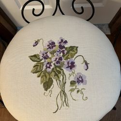 Embroidered Vanity Stool 