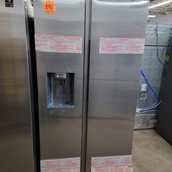 New Scratch And Dent Samsung 36in Side By Side Fridge Stainless Steel 6-months Warranty 