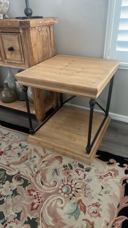 End table metal wood