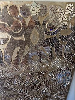 Mosaic wall art mirror. 22 inches by 48 inches can be placed horizontal or vertical