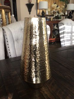 Hammered Gold Metal Vase