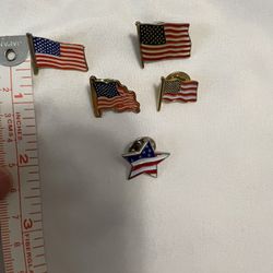 5 American Flag USA Lapel Pin Tie Tack United States Patriotic