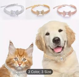Rose Gold Dog Cat Pet Collar Bling Diamond