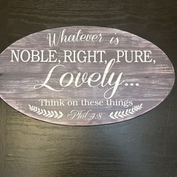 “Lovely” Wooden Plaque 10x18