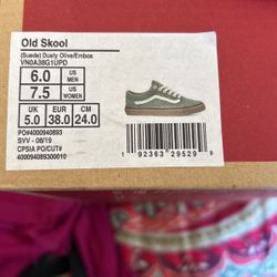 Old School Vans  6 Men 7.5 Women 