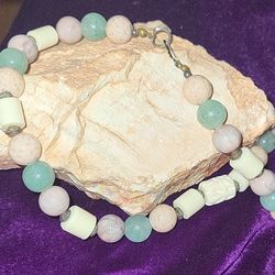Quartz, Jade, Beaded Stone Choker