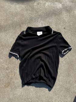 Hollister Black Knit Polo Shirt