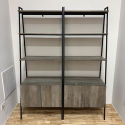 Set of 2 bookshelves with cabinets