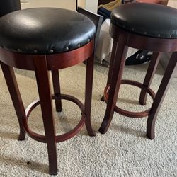 Set of Two Swivel Bar Stools 