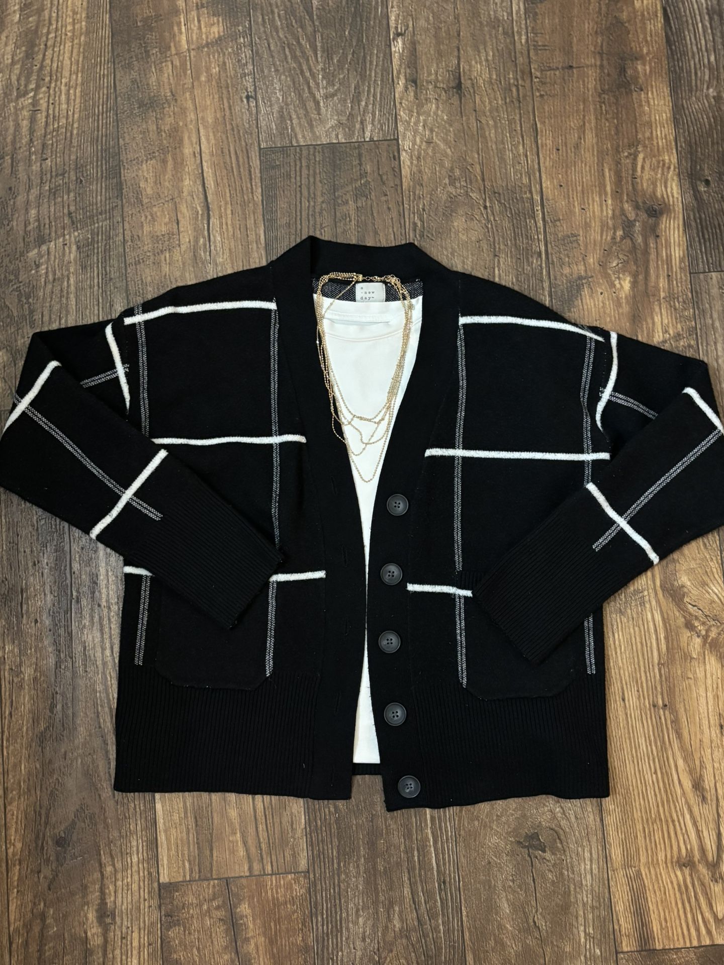 Black/White Stripe Cardigan 