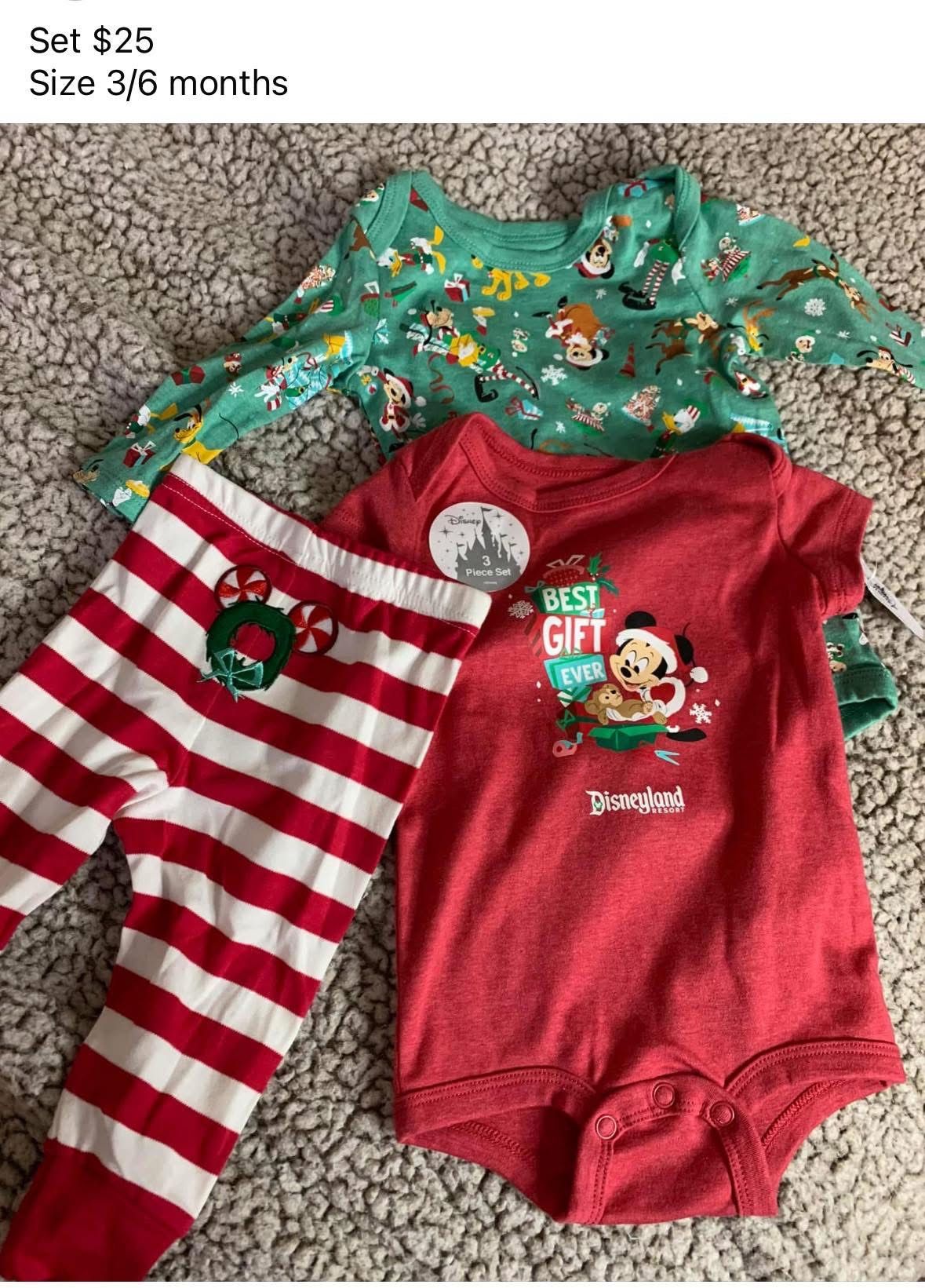 Mickey Baby Christmas Outfit Set Size 3/6 Months