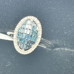 Blue & White Halo Diamond 💍 
