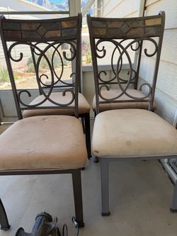 Set of 4 Metal Dining Room Chairs