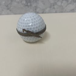 Limoges France Porcelain Golf Ball with Brass Umbrella,  Shoes And Golf Club