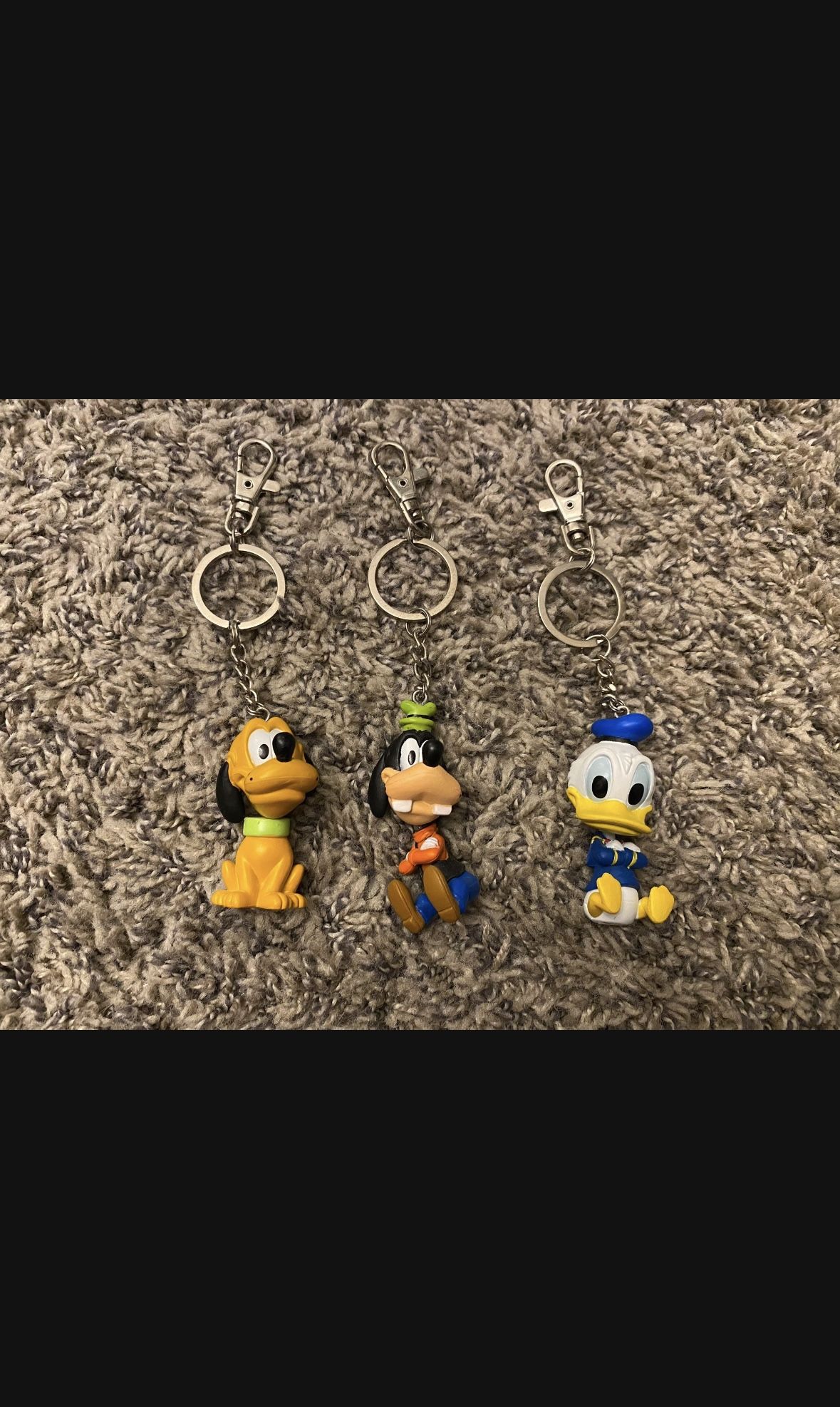 Lot of 3 Disney Character Bobble Head Keychains