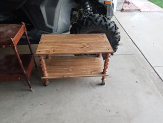 Vintage Shelves And It Has Wheels At The Bottom