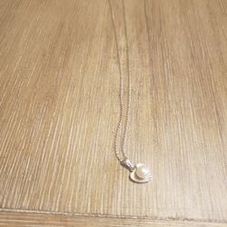 Vintage Sterling Silver Heart Pendant Necklace 