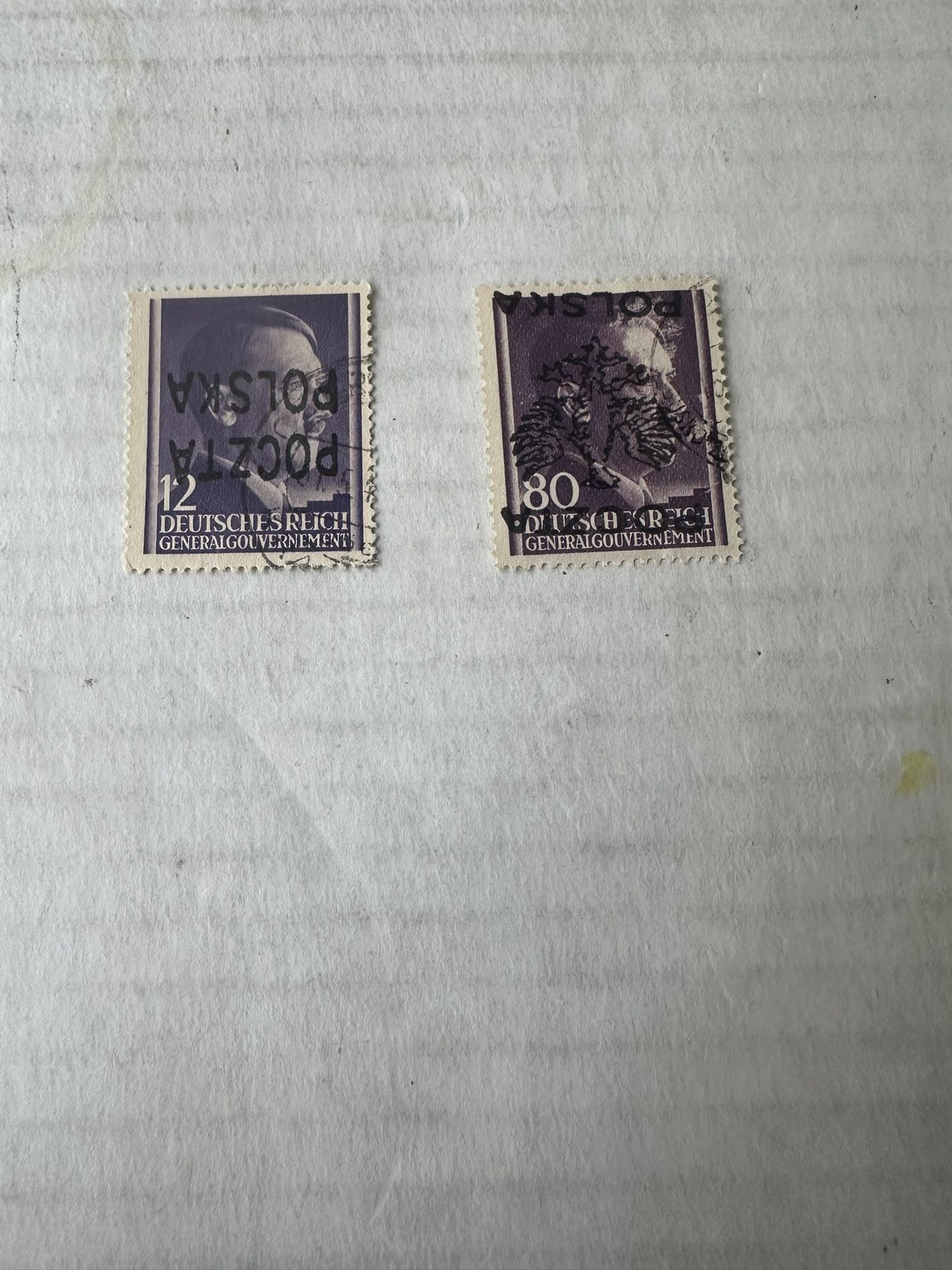 Poland Pair Of Stamps Under German Government Used Inverted Error