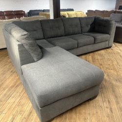 Delivery Available Gray Ashley Furniture 2pc sectional couch