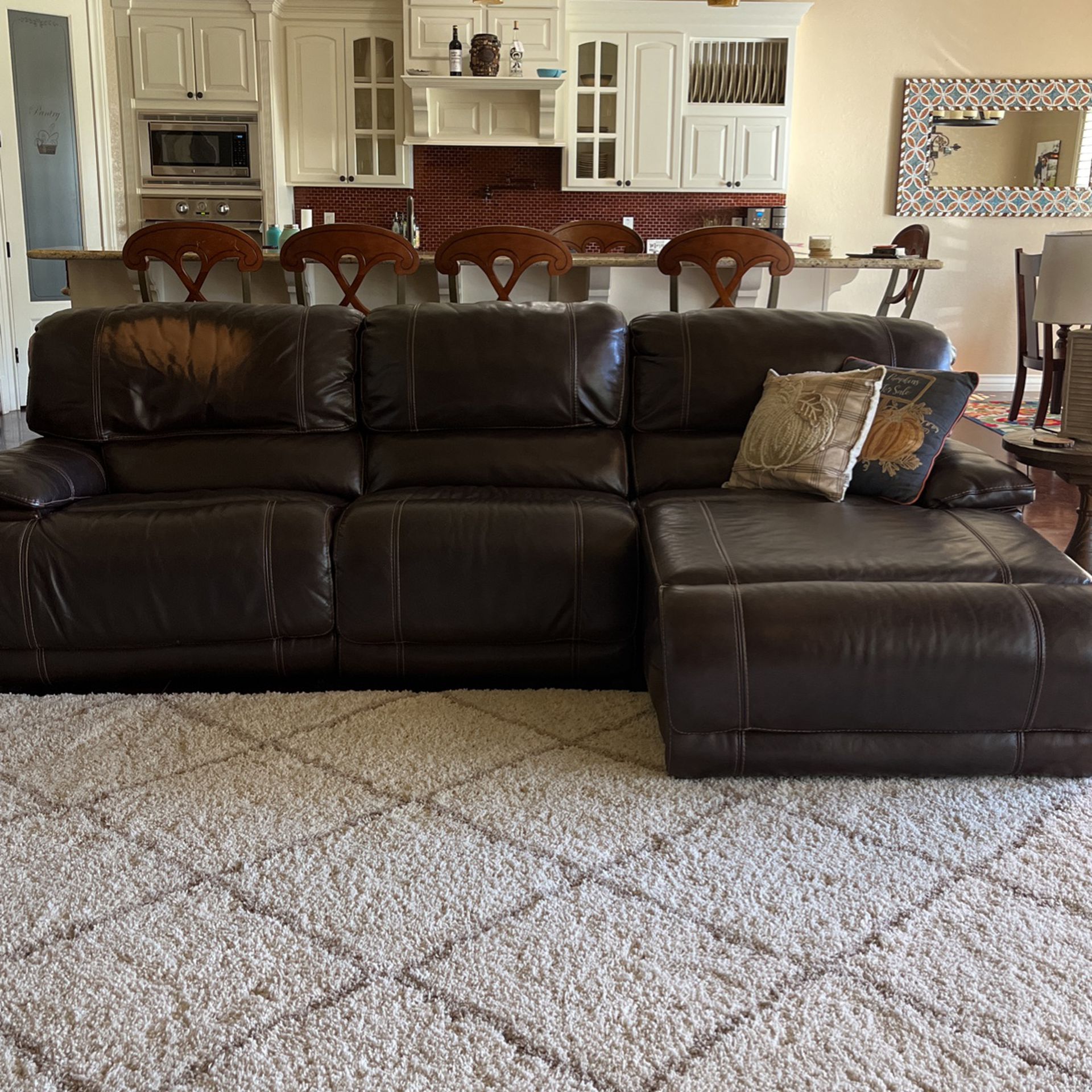 Large Leather Sectional 