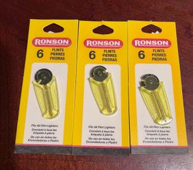 Lot Of 3 Ronson 6-Flint Dispenser Each (Single Card) Fits All Flint Lighters