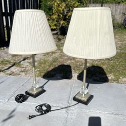 Two Table Lamps 28”H In Used Condition $25 Both Firm On Price