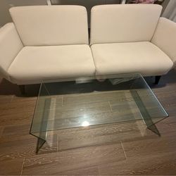 Glass coffee table