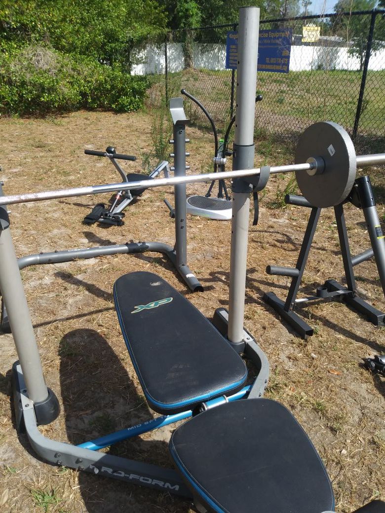 Proform bench with squat rack weights