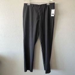 Calvin Klein, Mens Black Striped Straight Fit  Dress Pants,  Size 36x32 NWT