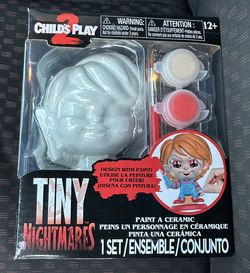 Tiny Nightmares Paint A Ceramic Chucky Kit Terrif Eyes Includes Paint & Brushes