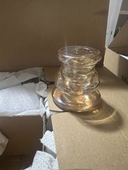 Gold Glass Candlestick Holders