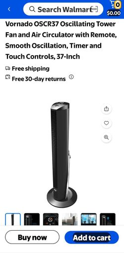 Vornado OSCR37 Oscillating Tower Fan and Air Circulator with Remote, Smooth Oscillation, Timer and T