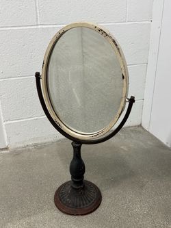 Vintage Oval Pedestal Vanity Mirror